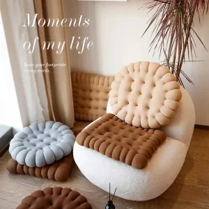 SINOTAO  -  Ins Biscuit Sofa Cushion Home Decorative Soft Thickened Chair Seat Cushion Living Room Bedroom Decorations Throw Pillow Cute
