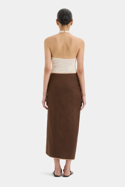 SIR. Affogato Twist Skirt - Chocolate