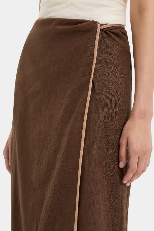 SIR. Affogato Twist Skirt - Chocolate