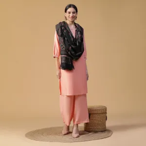 Siya Creamy Woven Design Opulence Wool Stole