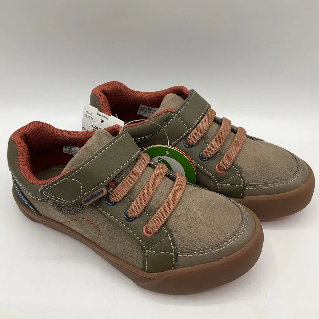 Size 11-11.5: Pediped Dani/EARTH BROWN Velcro Vegan Shoes NEW