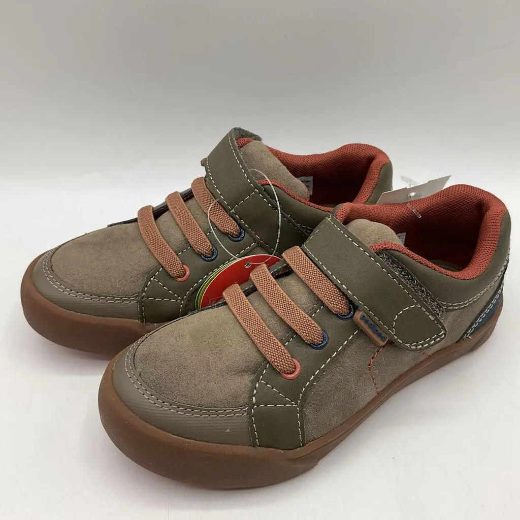 Size 11-11.5: Pediped Dani/EARTH BROWN Velcro Vegan Shoes NEW