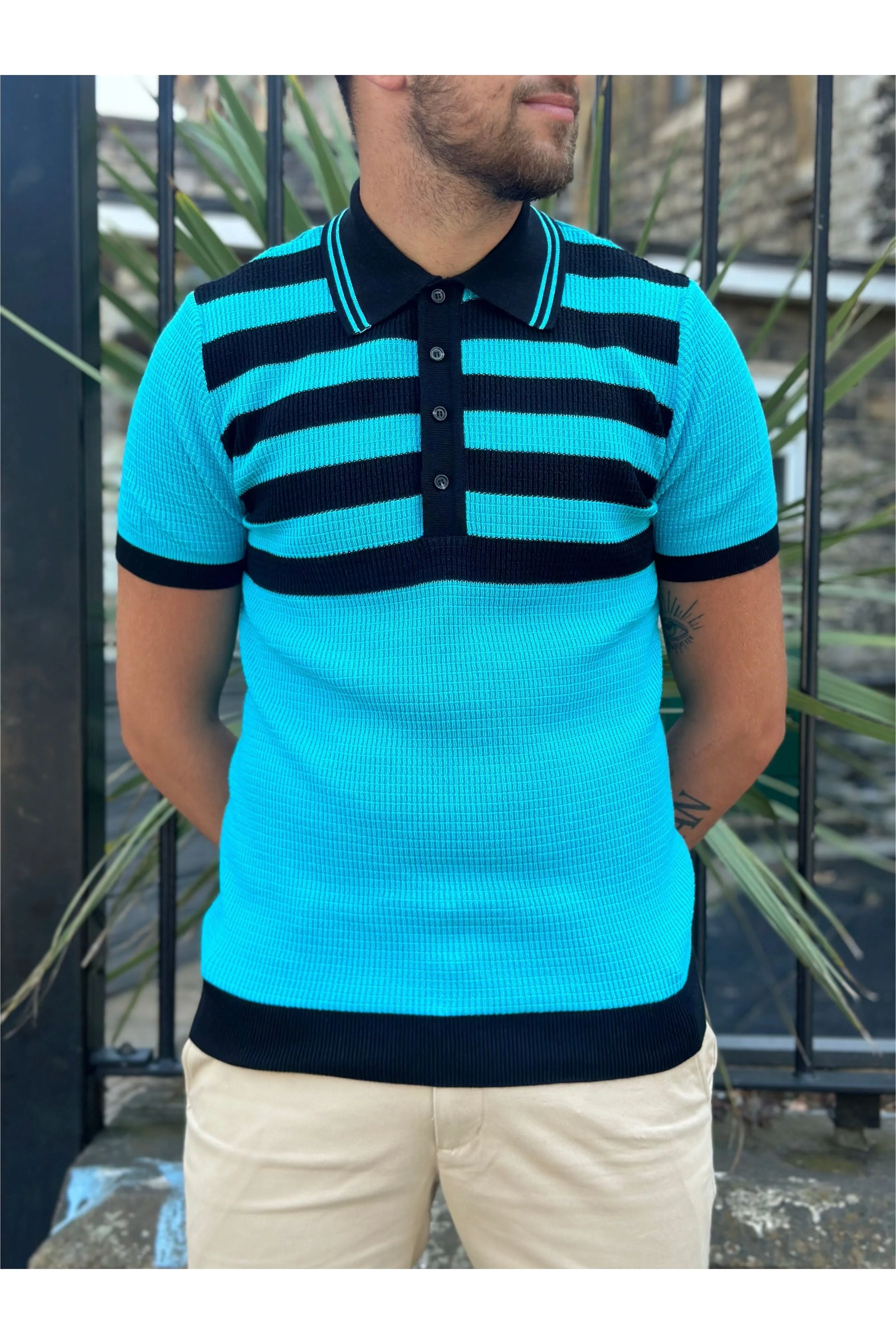 Ska & Soul - Hall Fine Gauge Waffle Knit - Polo