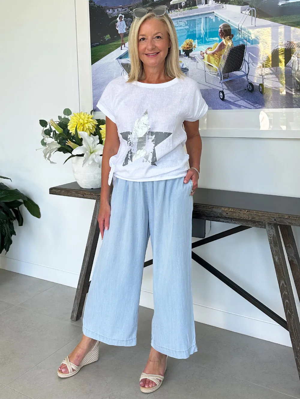 Skyla Star Top - White