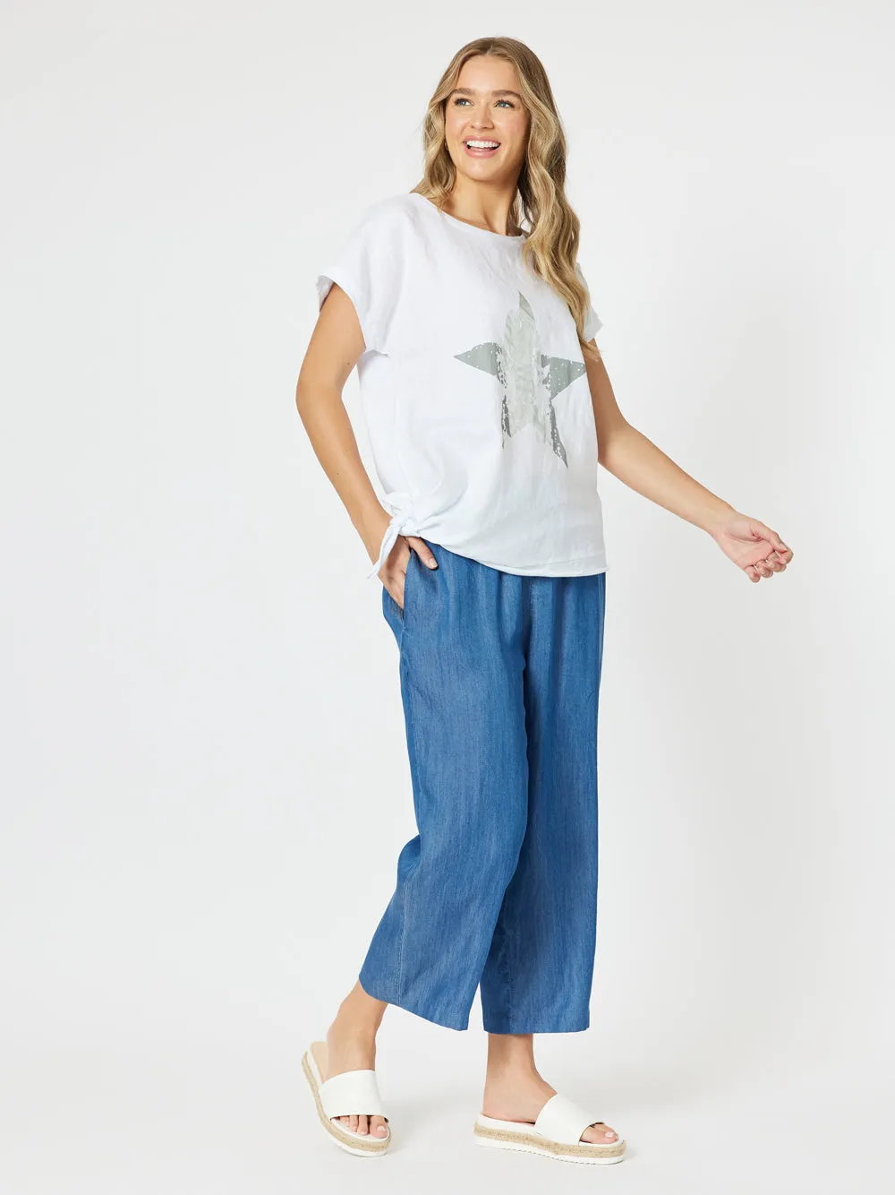 Skyla Star Top - White