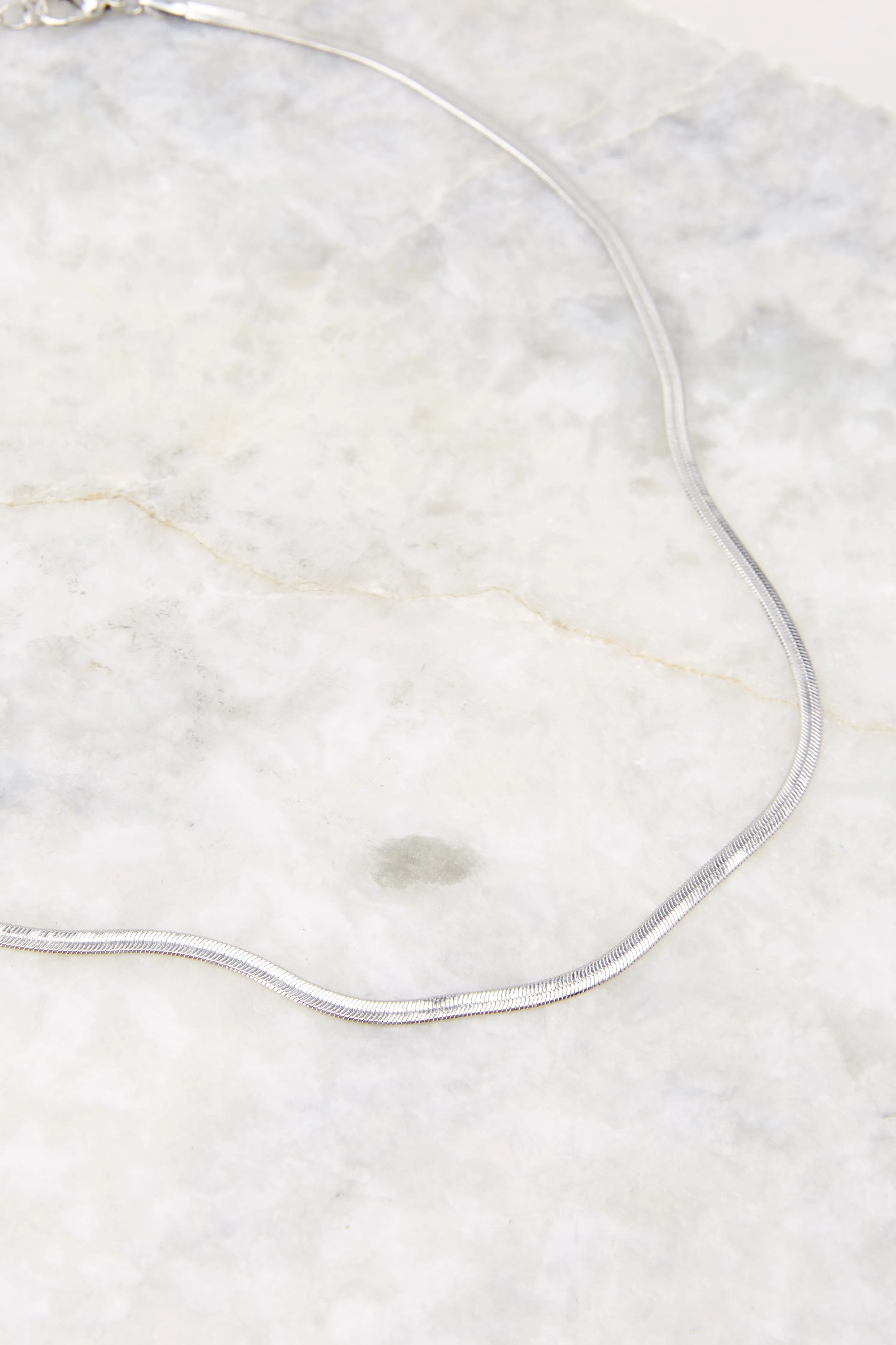 Sleek Edge Silver Necklace