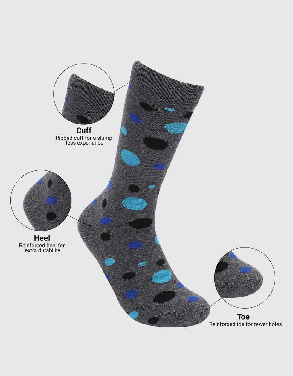 Sleek Flair Dress Crew Socks 6 Pack