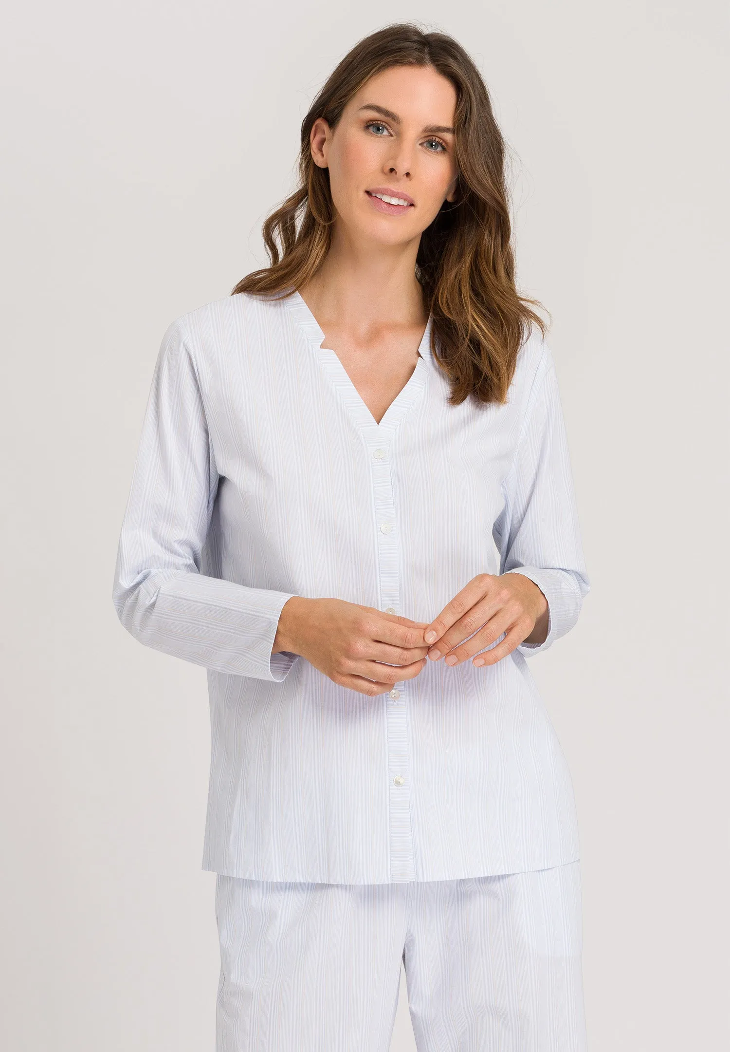 Sleep And Lounge Cotton Notch Collar Shirt | Dreamy Stripe 77457-2369