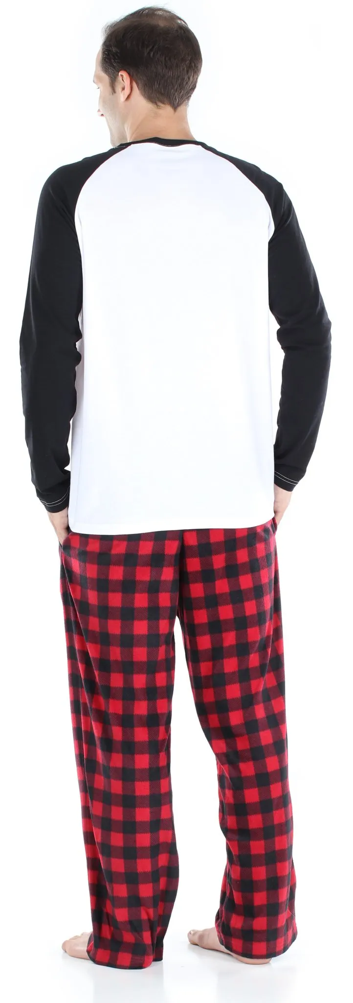 SleepytimePjs Christmas Family Matching Winter Fleece Deer Buffalo Plaid Pajamas