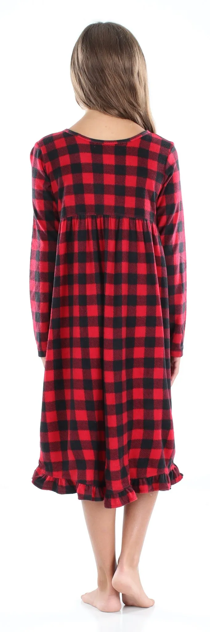 SleepytimePjs Christmas Family Matching Winter Fleece Deer Buffalo Plaid Pajamas