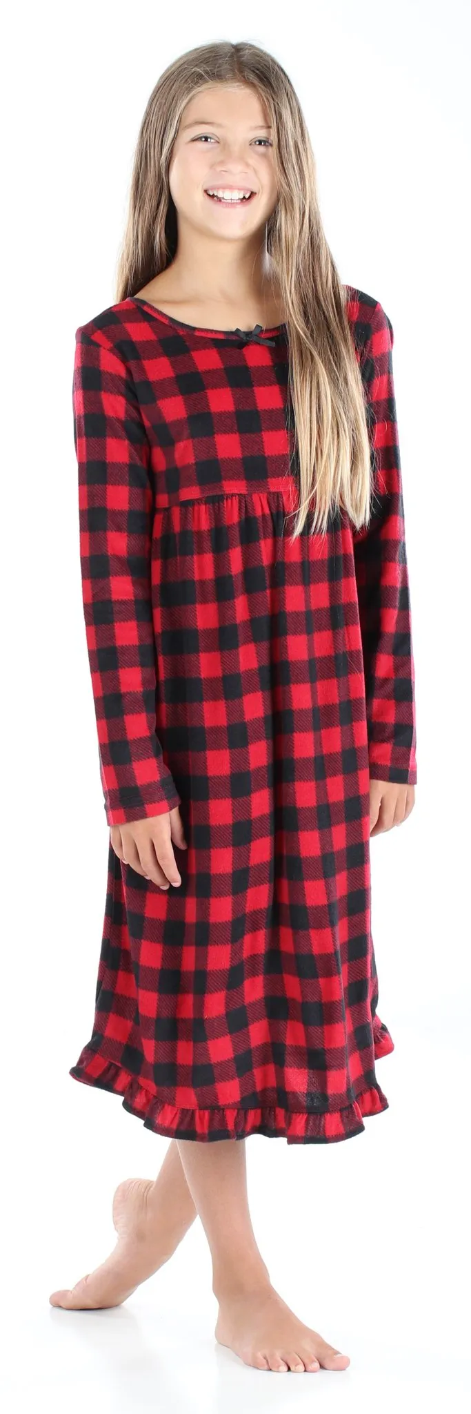 SleepytimePjs Christmas Family Matching Winter Fleece Deer Buffalo Plaid Pajamas
