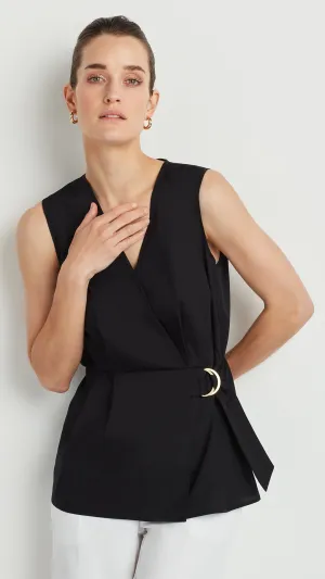 SLEEVELESS WRAP TOP