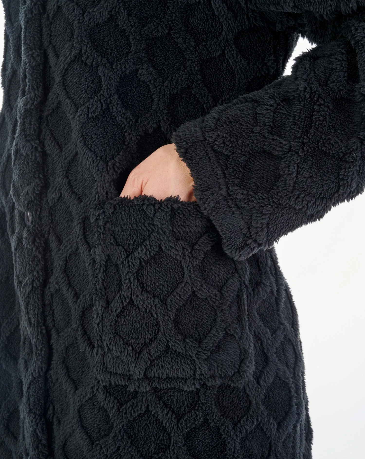 Slenderella Luxury Honeycomb Textured Full Button Front Dressing Gown