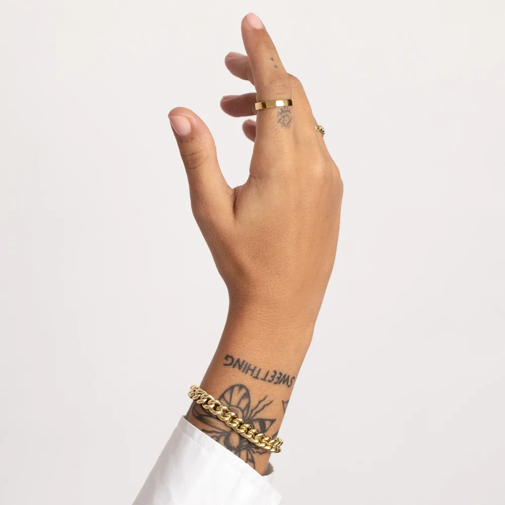 Slim Boyfriend Stacker Ring in Gold