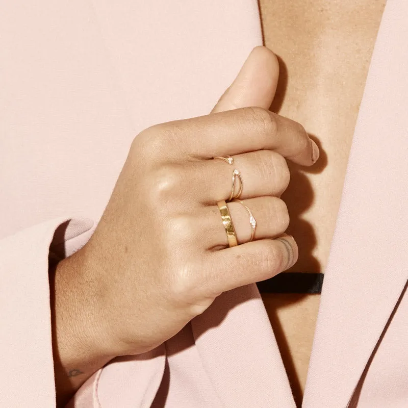 Slim Boyfriend Stacker Ring in Gold