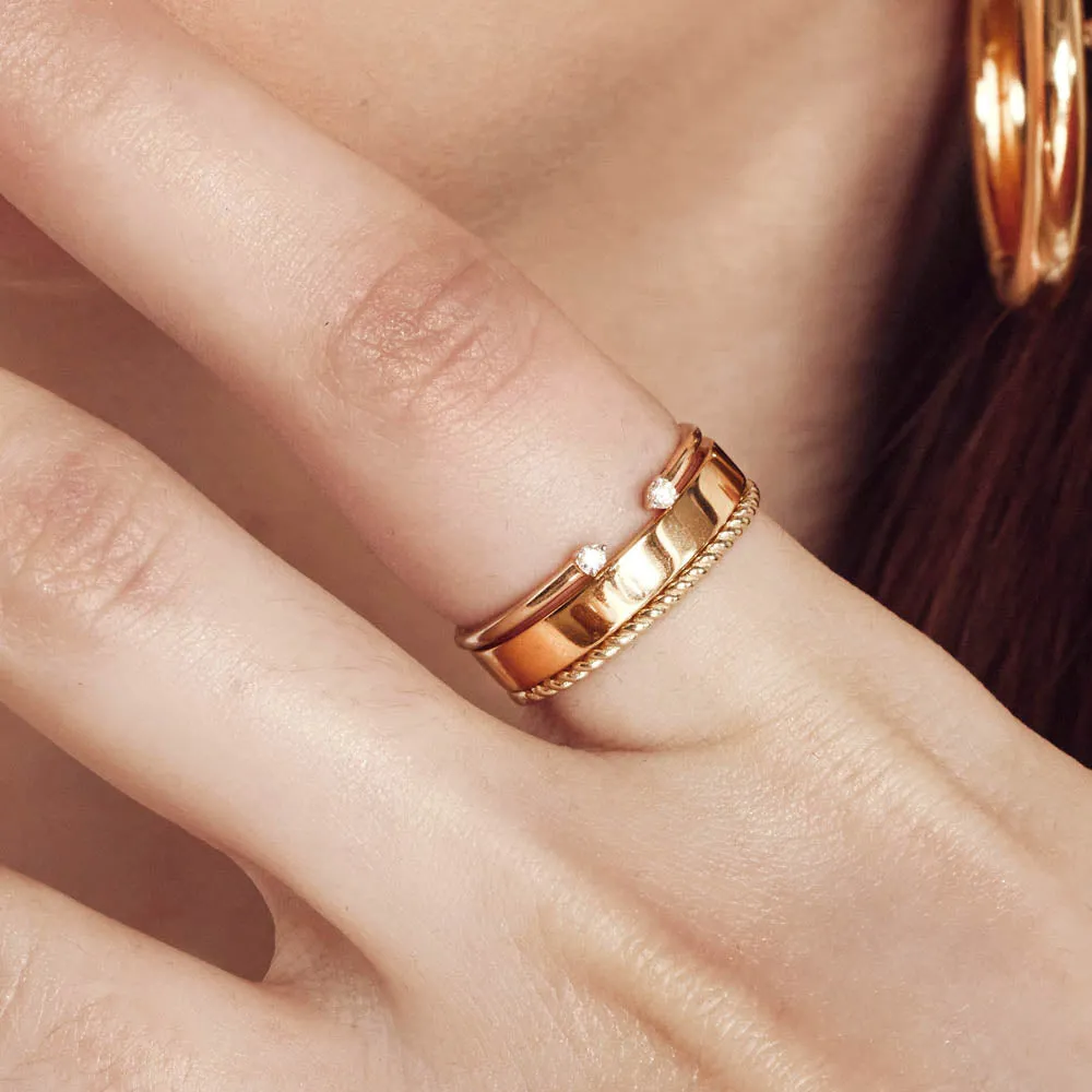 Slim Boyfriend Stacker Ring in Gold