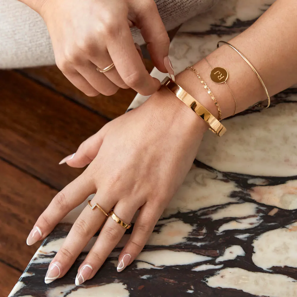 Slim Boyfriend Stacker Ring in Gold
