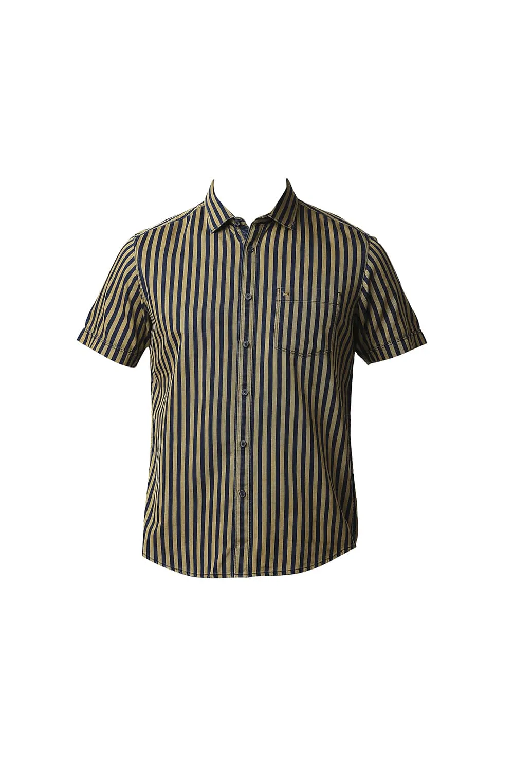 Slim Fit Indigo Stripe Halfsleeves Shirt