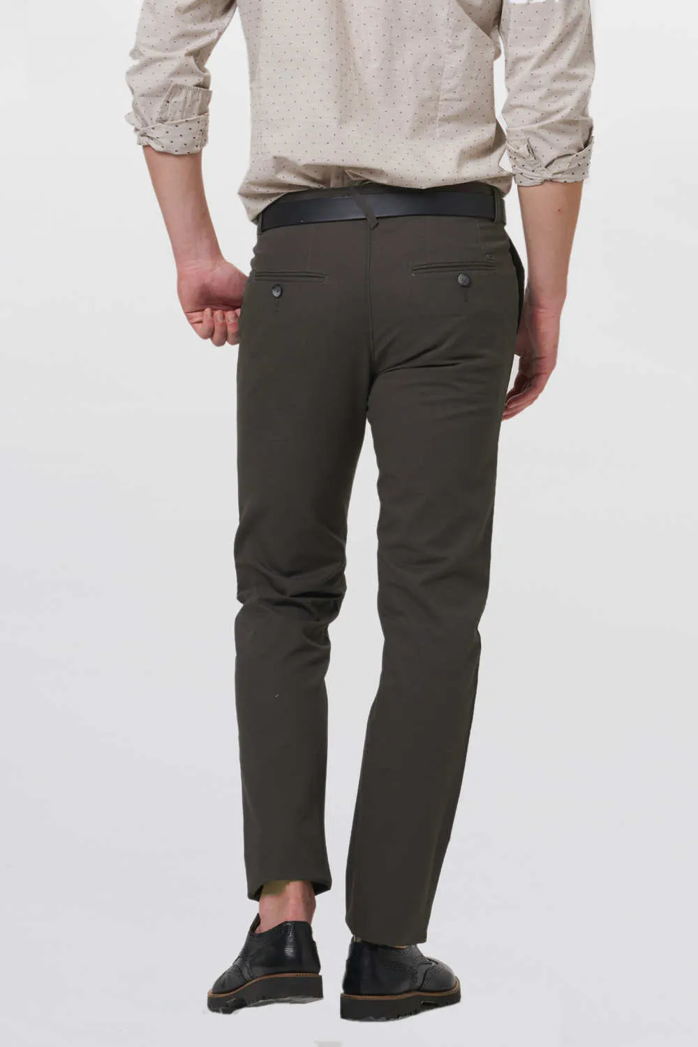 Slim Fit Khaki Twill Trouser