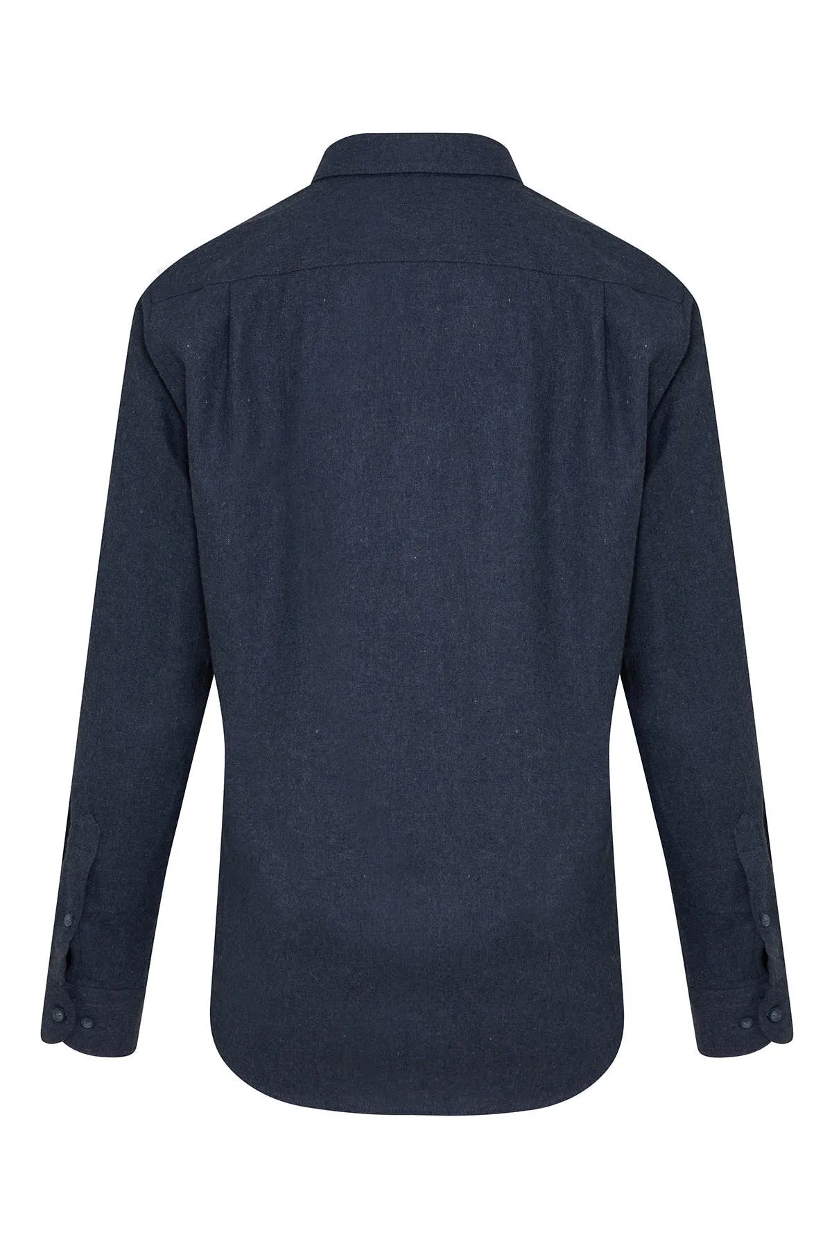 Slim Fit Long Sleeve Cotton Blend Navy Casual Shirt