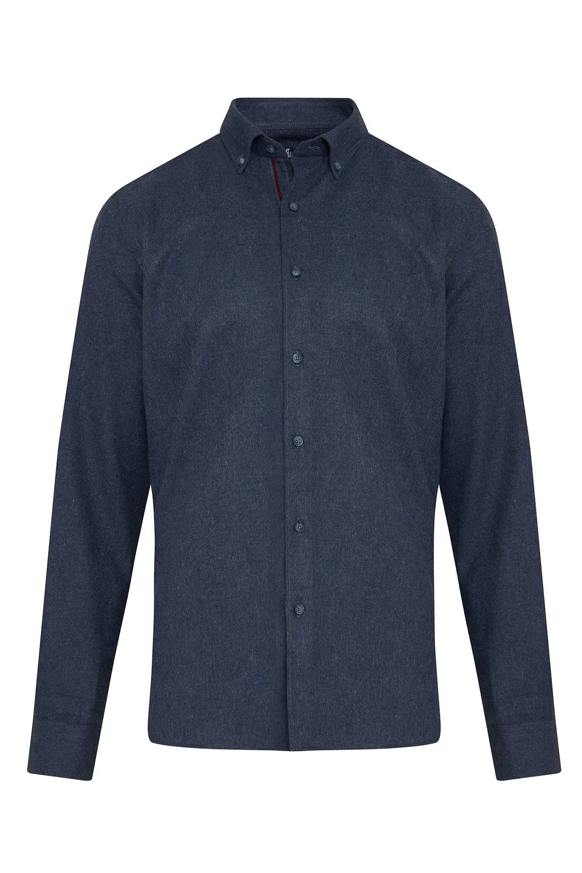 Slim Fit Long Sleeve Cotton Blend Navy Casual Shirt