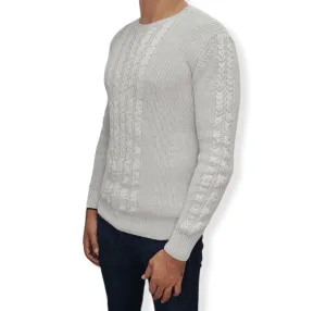 [Slim Fit] Men Round Collar Pullover JJ - Light Grey