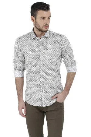 Slim Fit Printed Satin Shirt