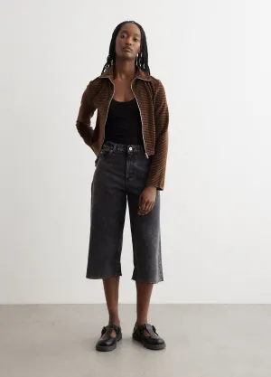 Slim Zip Long-Sleeve Scoobie Stripe Velour Jacket