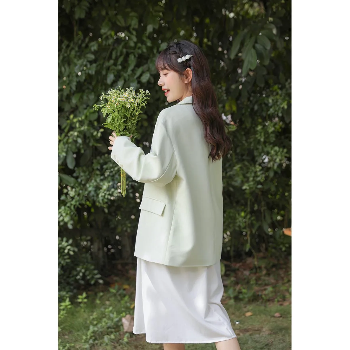 Slimming Embroidery Loose Fit Blazer