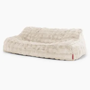 Sloucher Bean Bag Sofa - Bubble Faux Fur Cream