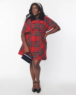 Smak Parlour Red Tartan Plaid Coat | Red Plaid