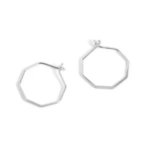 Small Octagon Earrings - Silver