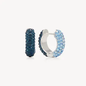 Small Two-Tone Reversible Sparkle Hoop Earrings