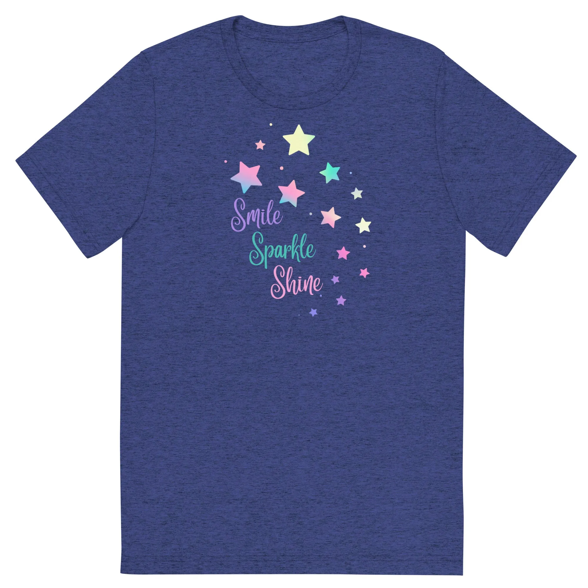 Smile Sparkle Shine Stars - Short sleeve t-shirt, comfy, soft, fitted look