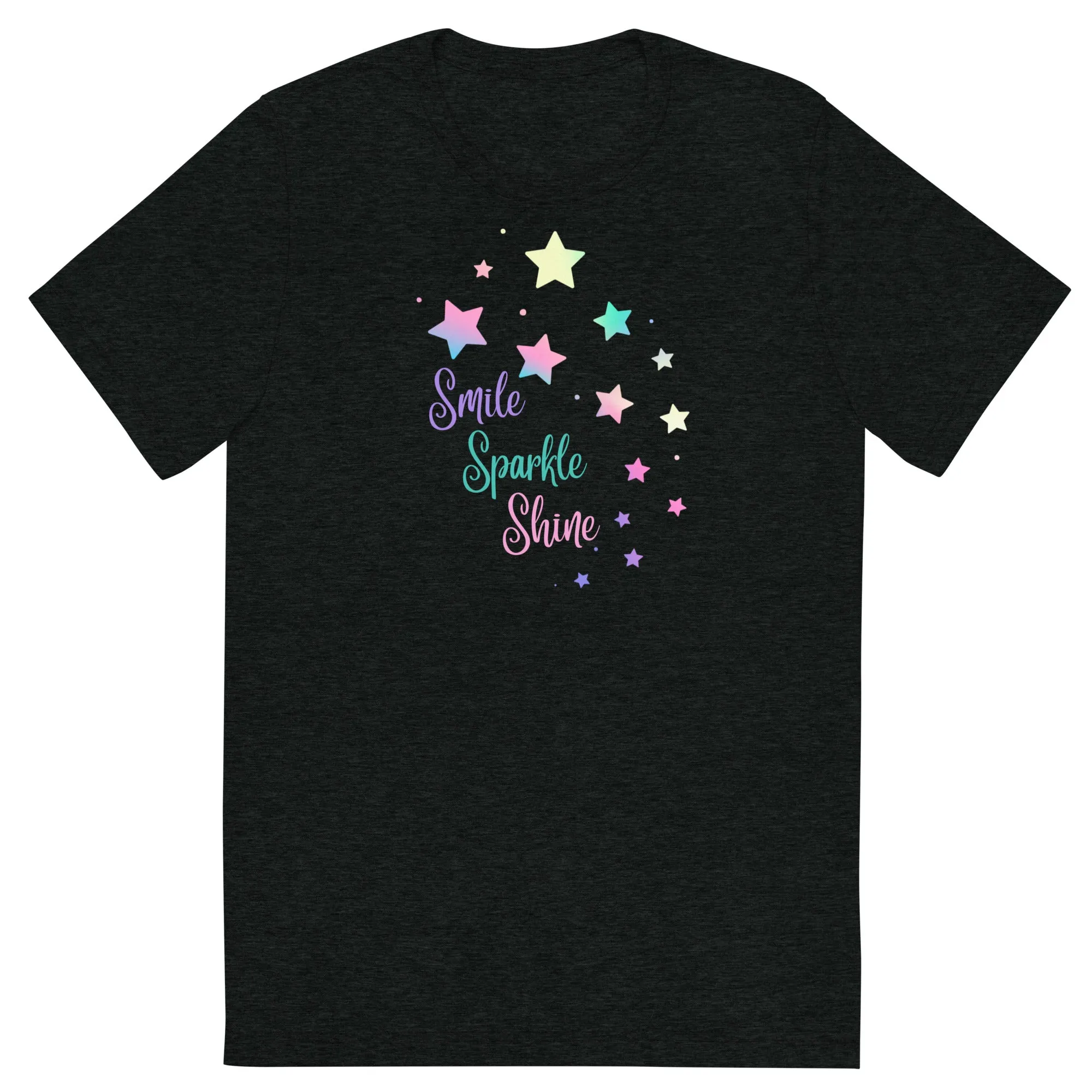 Smile Sparkle Shine Stars - Short sleeve t-shirt, comfy, soft, fitted look
