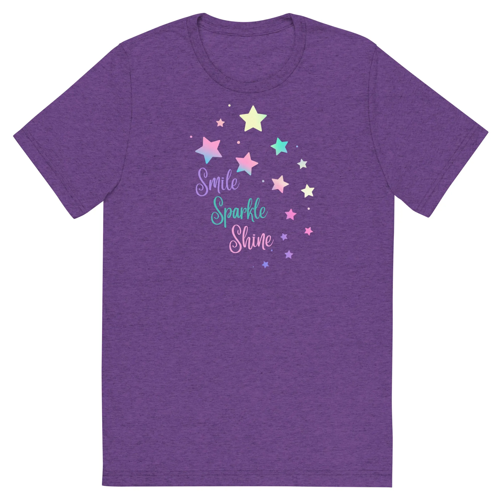 Smile Sparkle Shine Stars - Short sleeve t-shirt, comfy, soft, fitted look
