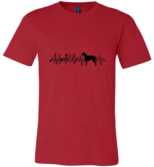 Smooth Collie Heartbeat Unisex Short Sleeve Shirt Black