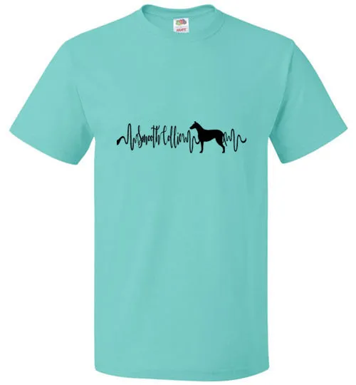 Smooth Collie Heartbeat Unisex Short Sleeve Shirt Black