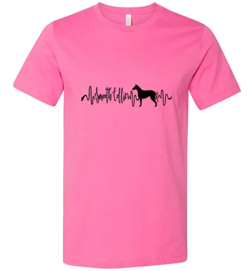 Smooth Collie Heartbeat Unisex Short Sleeve Shirt Black