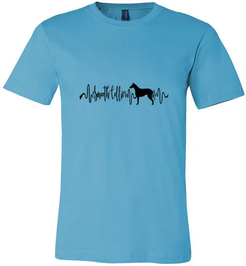 Smooth Collie Heartbeat Unisex Short Sleeve Shirt Black