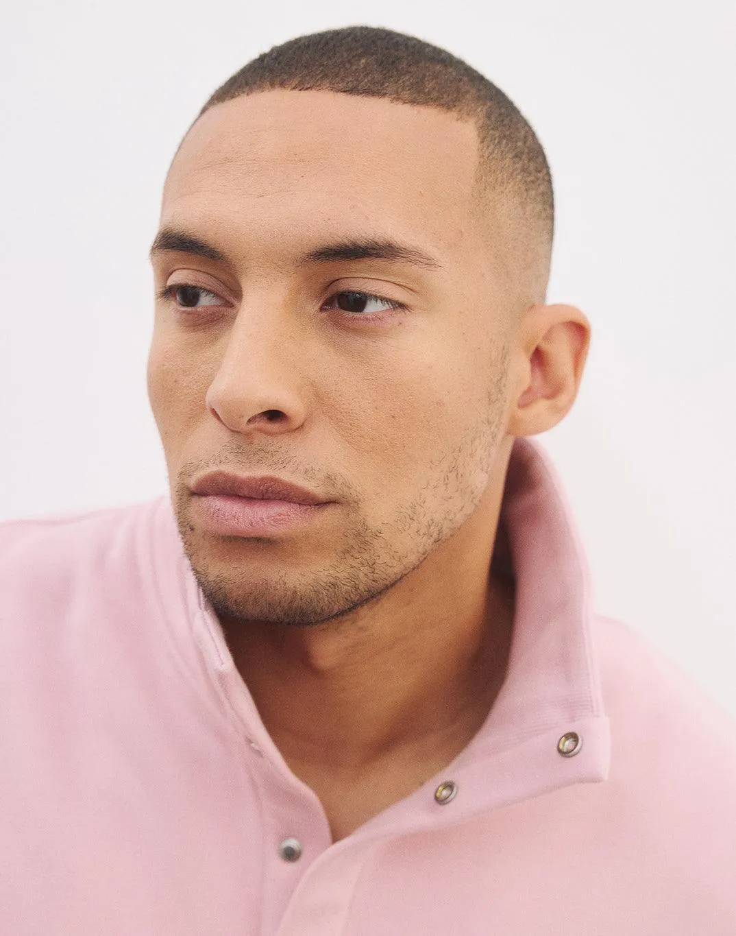 Snap Collar Sierra Sweatshirt in Dusty Pink