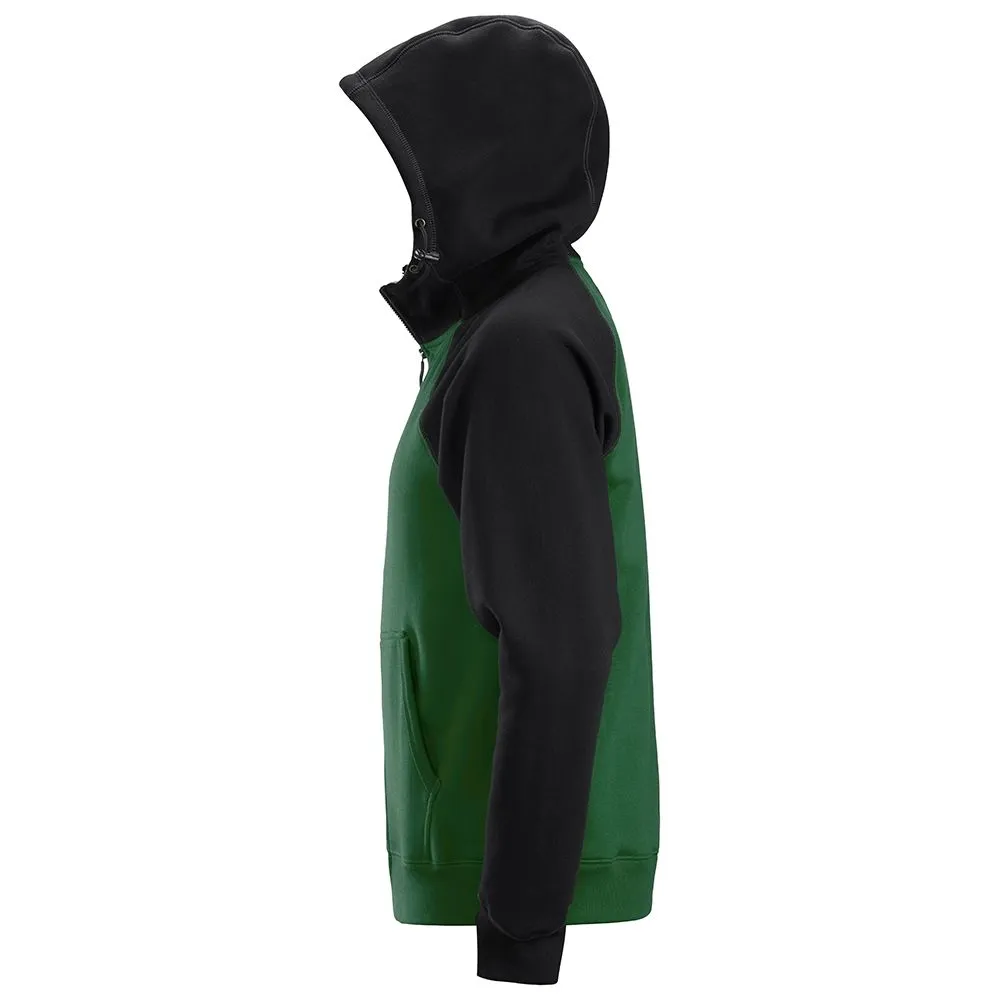 Snickers&#x20;2888&#x20;AllroundWork,&#x20;Logo&#x20;Full&#x20;Zip&#x20;Hoodie&#x20;-&#x20;Forest&#x20;Green