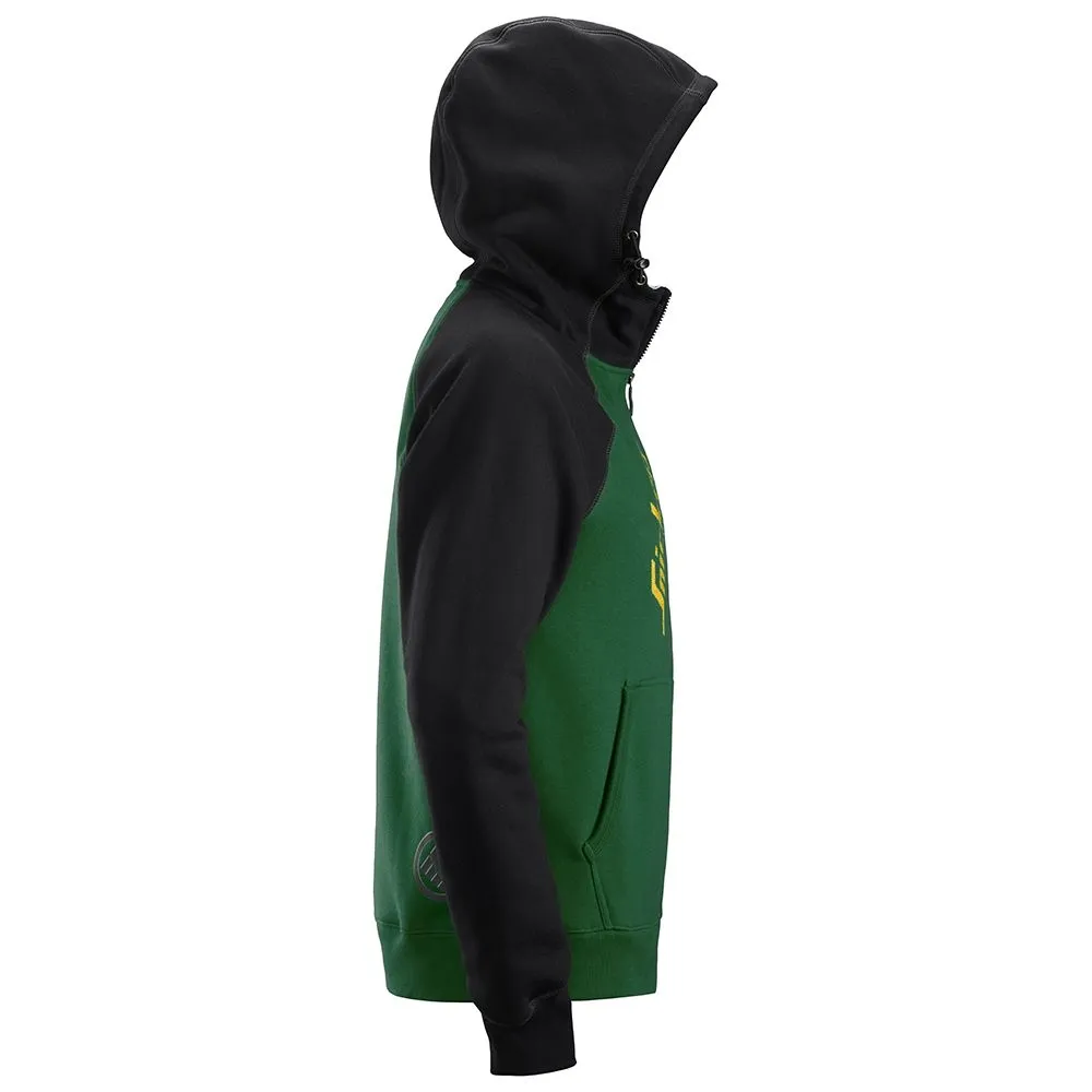 Snickers&#x20;2888&#x20;AllroundWork,&#x20;Logo&#x20;Full&#x20;Zip&#x20;Hoodie&#x20;-&#x20;Forest&#x20;Green