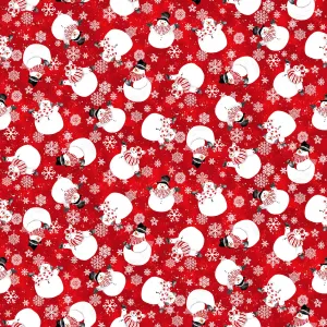 Snow Crew | Red Tossed Snowmen by Barb Tourtillotte for Henry Glass | 1290-88