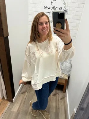 Snow in Love Long Sleeve Sweater -Ivory