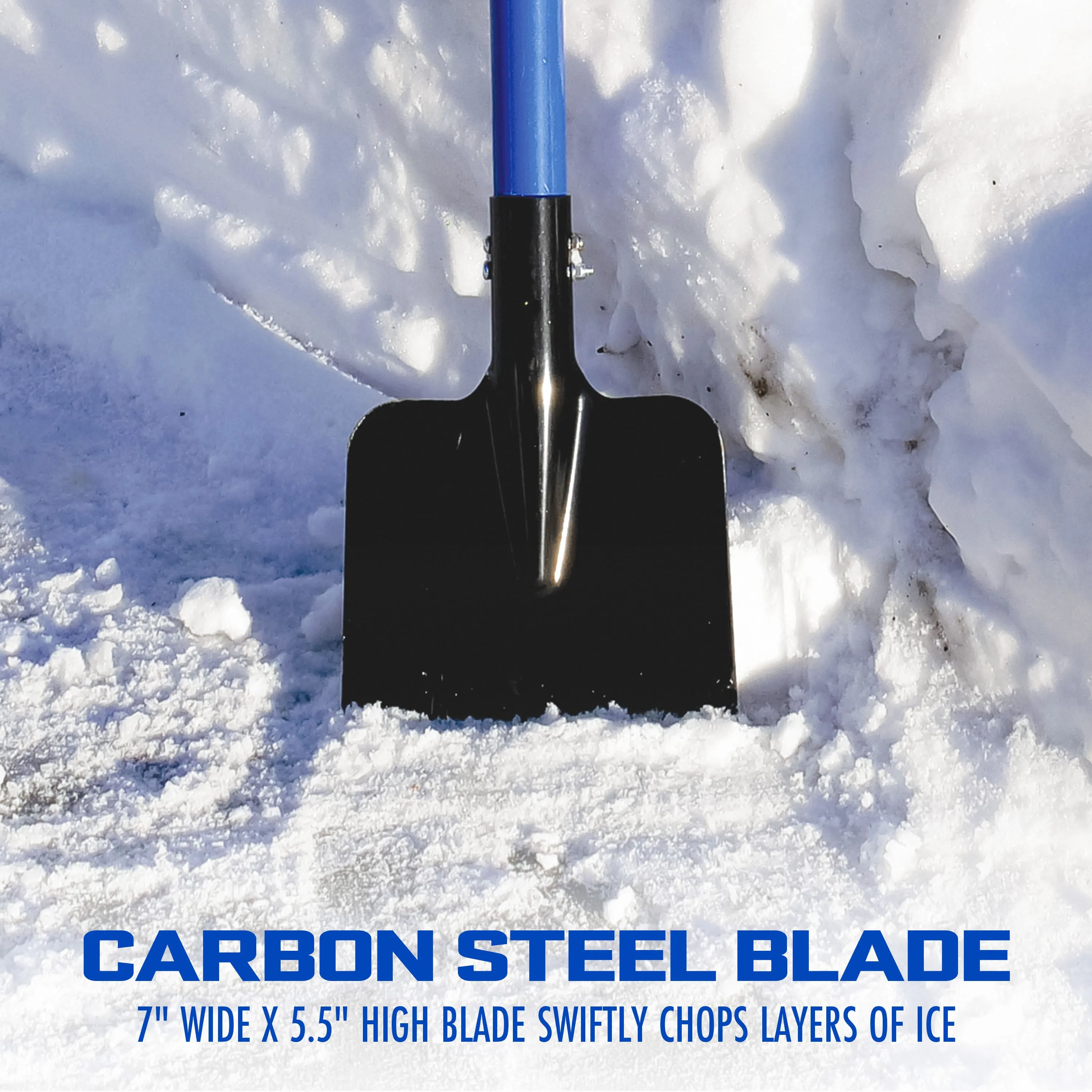 Snow Joe SJEG700 Spring-Loaded Impact-Reducing Steel Ice Chopper | 7-Inch x 5.5-Inch | Shock-Absorbing Handle
