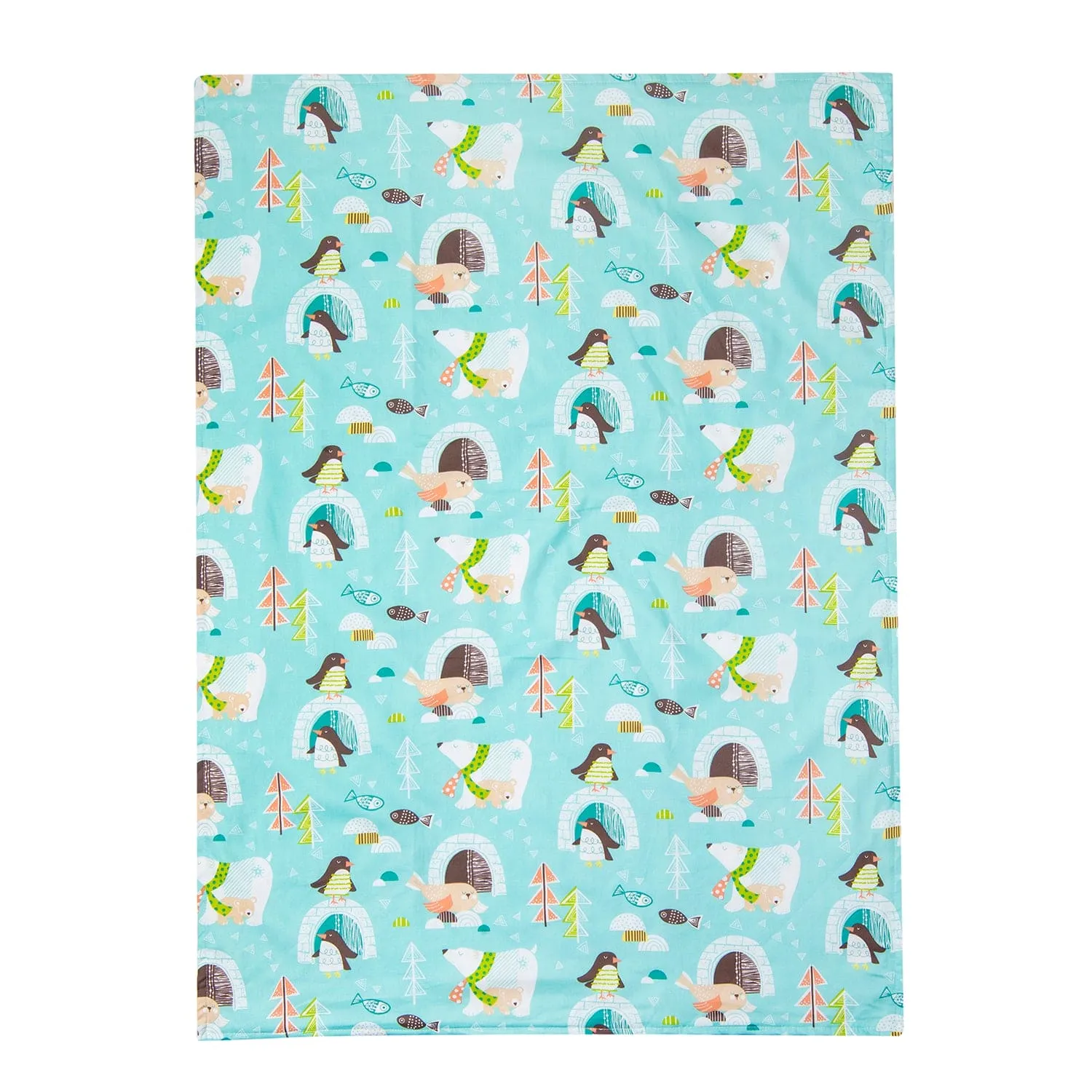 Snowy Penguin Cozy Reversible Bubble Blanket Multicolour