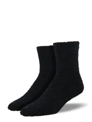 SockSmith Crew Black Warm and Fuzzy Men