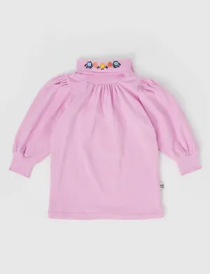 Sofia Embroidered Puff Sleeve Skivvy
