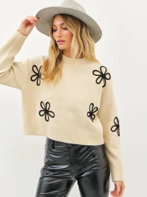 Soft Blooms Sweater - Vanilla